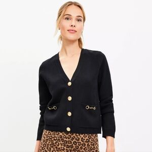 Sweater Jacket Loft Petite Cardigan LOFT Petite Horsebit V-Neck